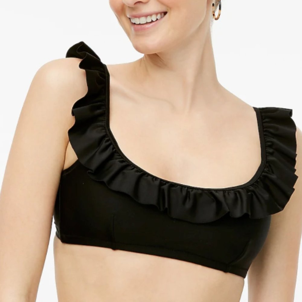 J.Crew Ruffle scoopneck bikini top
